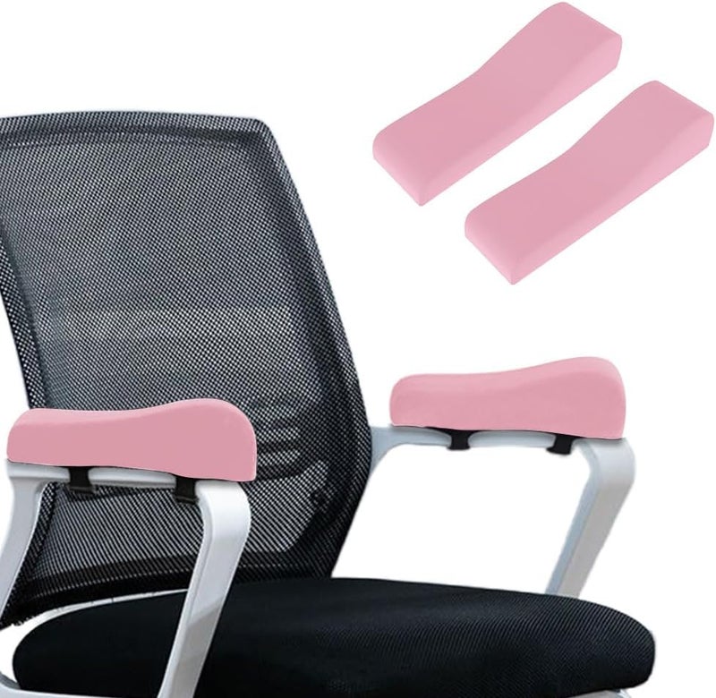 Shapeazy 2 Pack Office Chair Armrest Pads Covers,Arm Rest Pad with Memory Foam Elbow Pillow for Forearm Pressure Relief, Arm Rest Covers for Office Chairs, Wheelchair, Comfy Gaming Chair (Pink) - Image 1